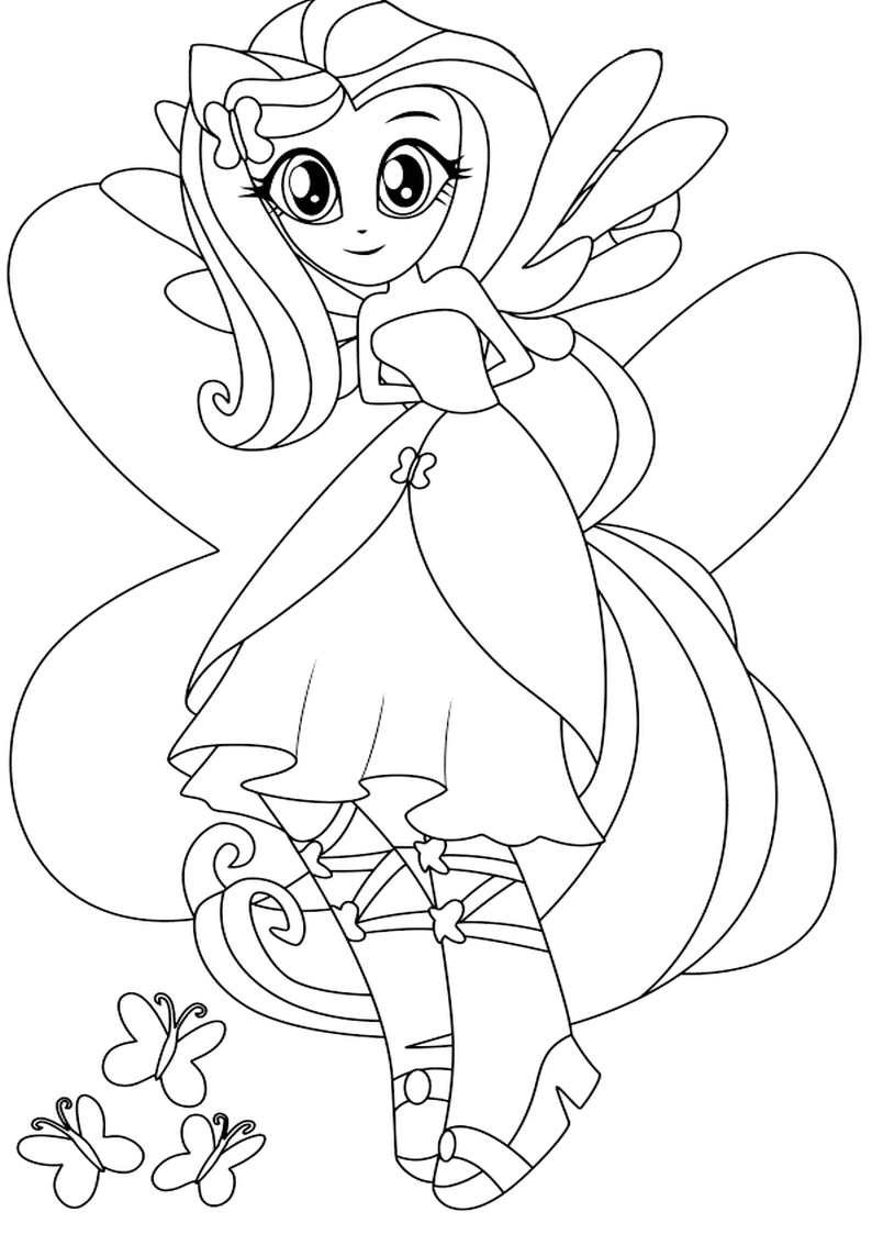 fluttershy equestria girls coloring pages - photo #4