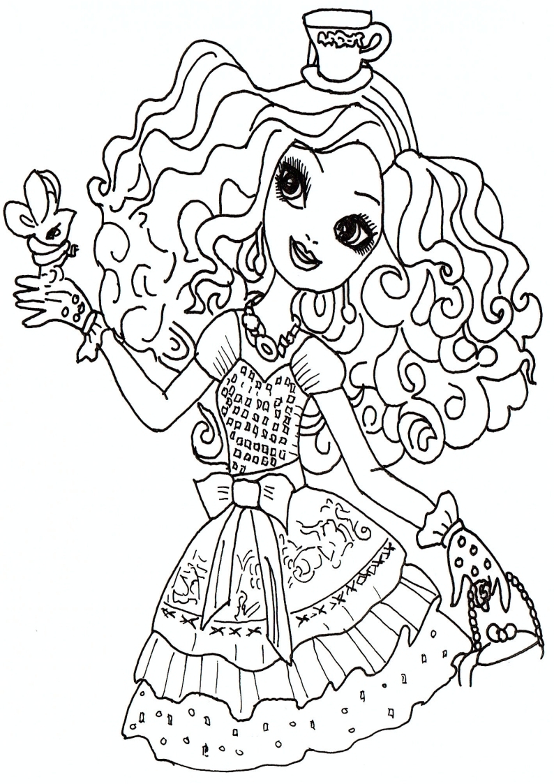 maddie hatter ever after high coloring pages - photo #17
