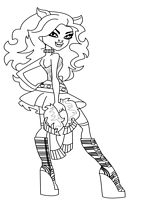 do wydruku kolorowanka Clawdeen Wolf z Monster High