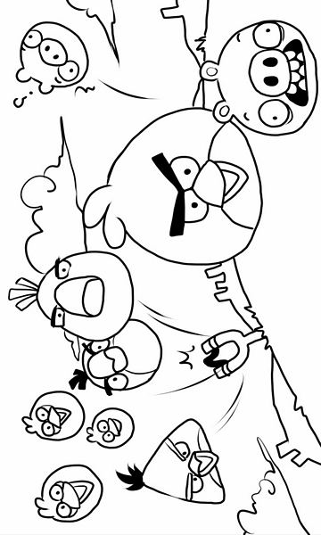 kolorowanka Angry Birds Red, Chuck, Matylda i świnki malowanka do wydruku z gry dla dzieci, obrazek nr 16