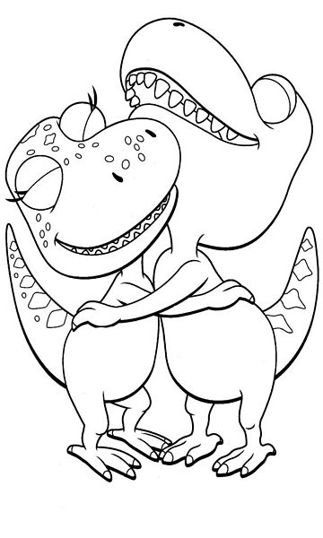 kolorowanka Dinopociąg malowanka do wydruku z dinozaurami dla dzieci z bajki, obrazek nr 15
