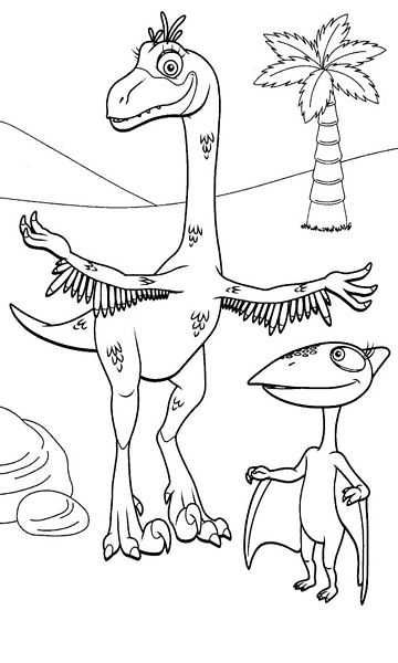 kolorowanka Dinopociąg malowanka do wydruku z dinozaurami dla dzieci z bajki, obrazek nr 26