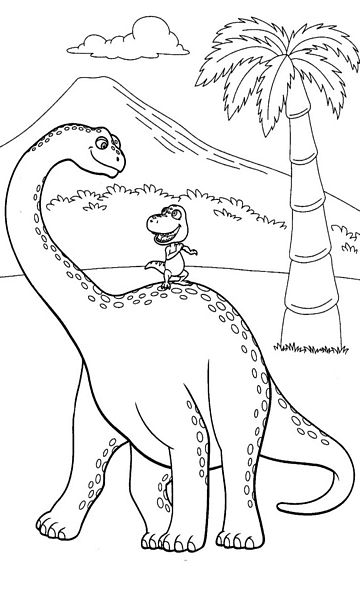 kolorowanka Dinopociąg malowanka do wydruku z dinozaurami dla dzieci z bajki, obrazek nr 32