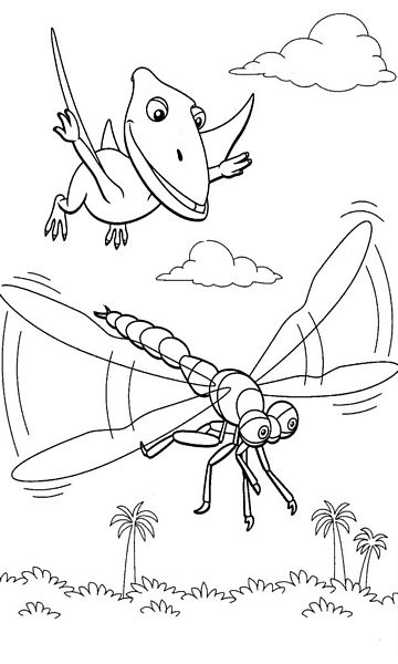 kolorowanka Dinopociąg malowanka do wydruku z dinozaurami dla dzieci z bajki, obrazek nr 38