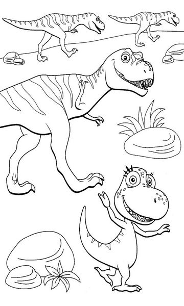 kolorowanka Tyranozaury i Bratek z bajki Dinopociąg malowanka do wydruku, obrazek nr 40