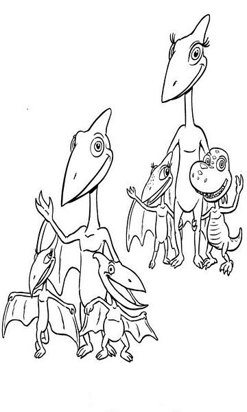 kolorowanka Dinopociąg malowanka dinozaury do wydruku z dinozaurami dla dzieci z bajki, obrazek nr 47