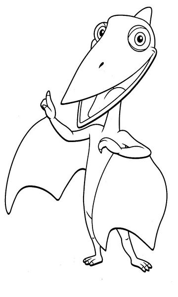 kolorowanka Dinopociąg malowanka do wydruku z dinozaurami dla dzieci z bajki, obrazek nr 53