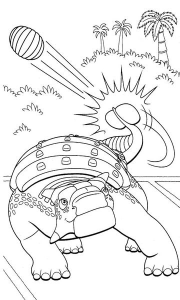 kolorowanka pancerny dinozaur z bajki Dinopociąg malowanka do wydruku, obrazek nr 57