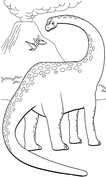 kolorowanka Dinopociąg malowanka do wydruku z dinozaurami dla dzieci z bajki, obrazek nr 58