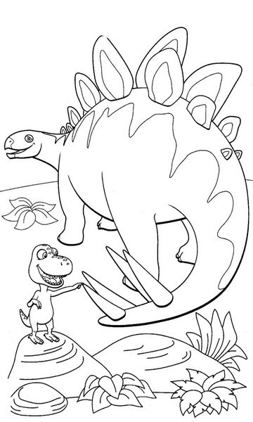 kolorowanka Bratek i dinozaur z bajki Dinopociąg malowanka do wydruku, obrazek nr 67