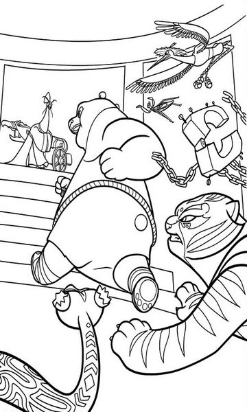 kolorowanka Kung Fu Panda malowanka do wydruku z bajki dla dzieci, do pokolorowania kredkami i wydrukowania, obrazek nr 27