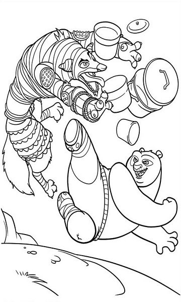 kolorowanka Kung Fu Panda malowanka do wydruku z bajki dla dzieci, do pokolorowania kredkami i wydrukowania, obrazek nr 2