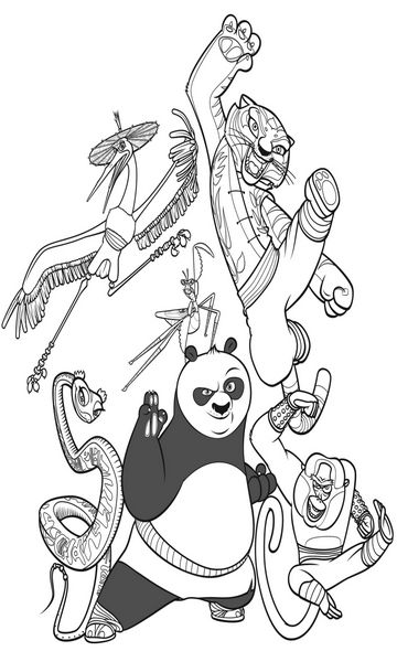 kolorowanka Kung Fu Panda malowanka do wydruku z bajki dla dzieci, do pokolorowania kredkami i wydrukowania, obrazek nr 48