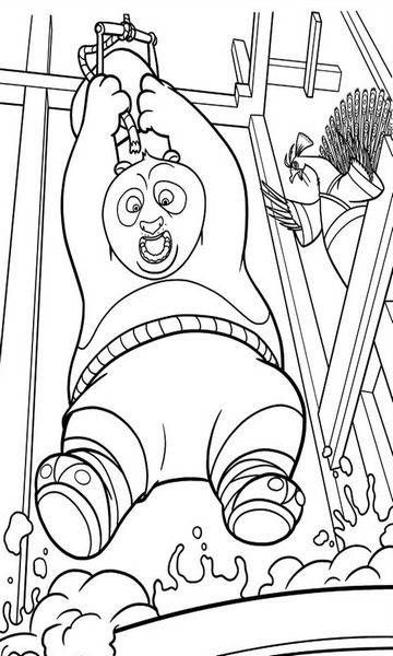 kolorowanka Kung Fu Panda malowanka do wydruku z bajki dla dzieci, do pokolorowania kredkami i wydrukowania, obrazek nr 7