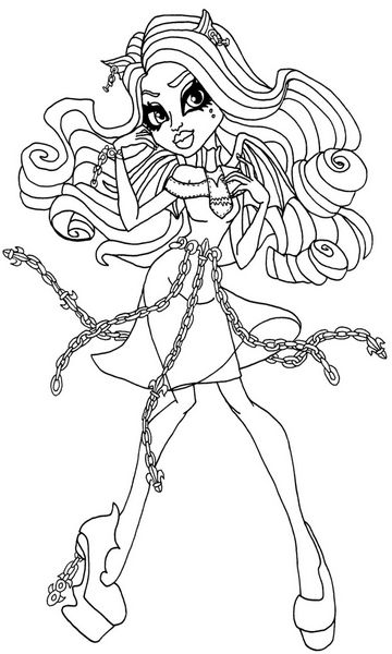 kolorowanka Monster High malowanka do wydruku z bajki dla dzieci, obrazek nr 19