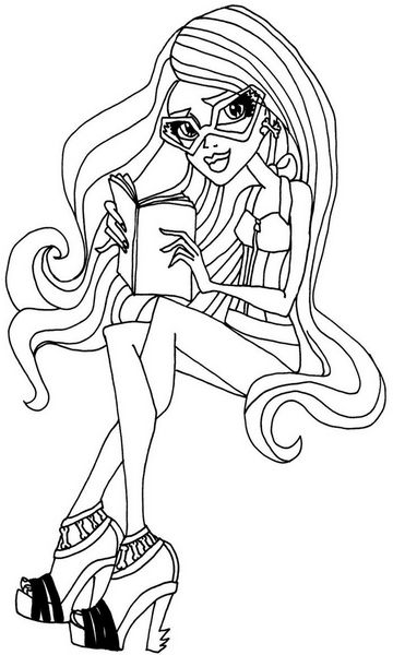 kolorowanka Monster High Ghoulia Yelps malowanka do wydruku z bajki dla dzieci, obrazek nr 25