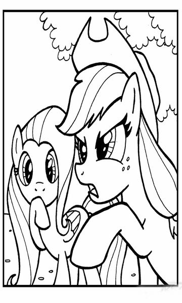 kolorowanka My Little Pony malowanka AppleJack i Fluttershy, obrazek nr 34