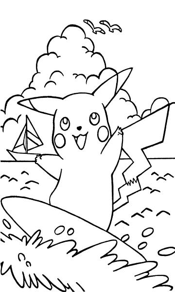 kolorowanka Pikachu z bajki Pokemon malowanka do wydruku nr 34