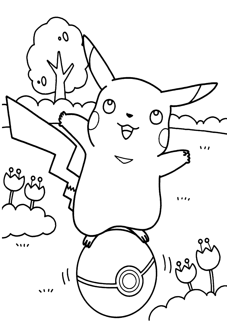 Kolorowanka Pikachu Kolorowanki Dla Dzieci Do Druku Sketch Coloring Page