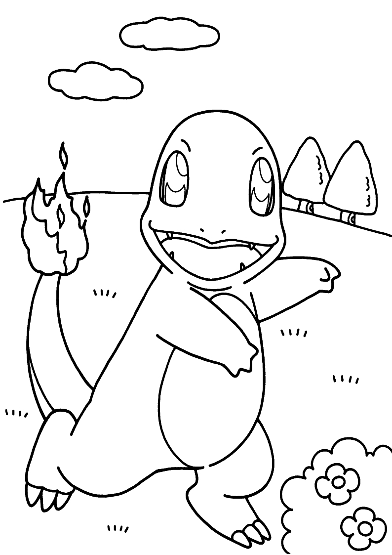 Kolorowanki Do Druku Pokemon Charmander