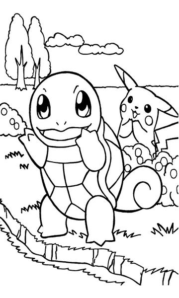 kolorowanka Pokemon żółw Squirtle malowanka do wydruku nr 57