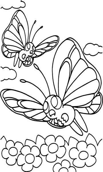 kolorowanka Pokemon motyl Butterfree malowanka do wydruku nr 84