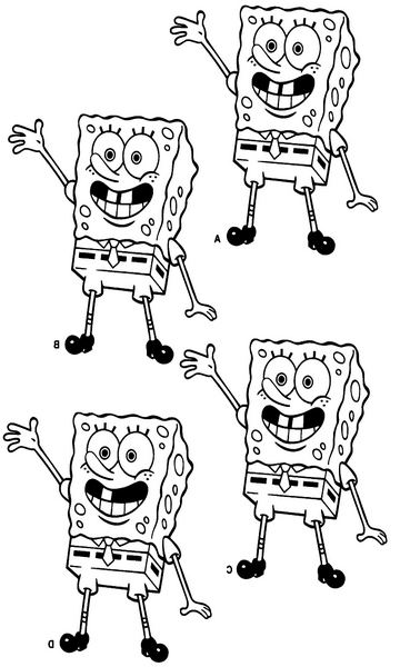 kolorowanka z bajki Spongebob Kanciastoporty malowanka do wydruku, obrazek z bajki nr 100