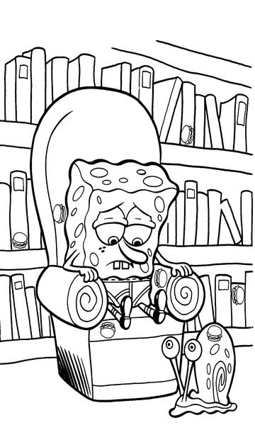 kolorowanka z bajki Spongebob Kanciastoporty malowanka do wydruku, obrazek z bajki nr 10