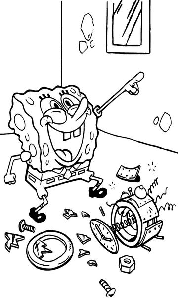 kolorowanka z bajki Spongebob Kanciastoporty malowanka do wydruku, obrazek z bajki nr 25