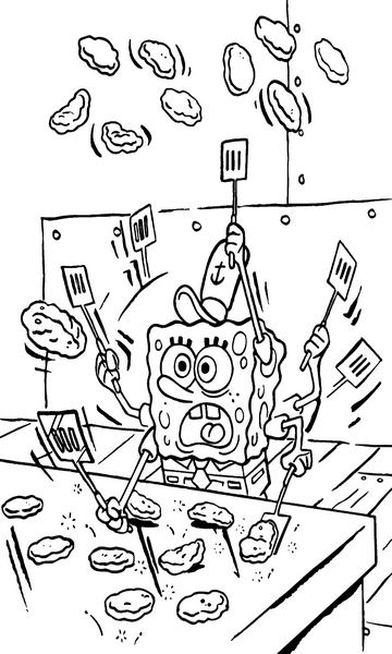 kolorowanka z bajki Spongebob Kanciastoporty malowanka do wydruku, obrazek z bajki nr 29