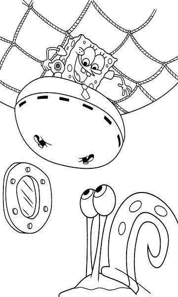 kolorowanka z bajki Spongebob Kanciastoporty malowanka do wydruku, obrazek z bajki nr 50