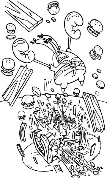kolorowanka Krab z bajki Spongebob Kanciastoporty malowanka do wydruku, obrazek z bajki nr 56