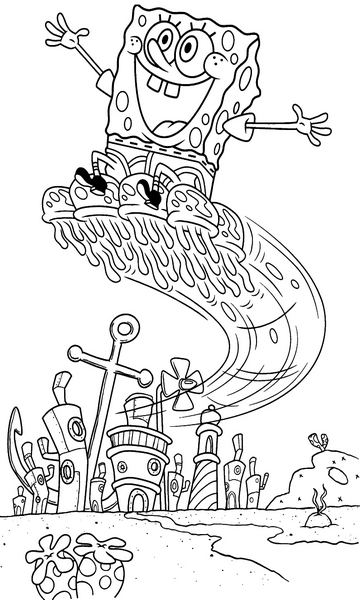 kolorowanka z bajki Spongebob Kanciastoporty malowanka do wydruku, obrazek z bajki nr 8