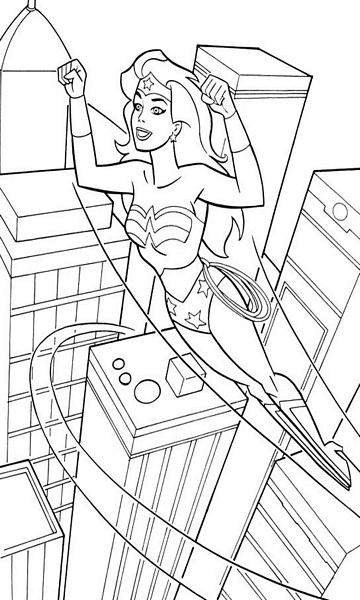 kolorowanka Wonder Woman malowanka do wydruku bohaterka z Liga Sprawiedliwych, obrazek nr 16