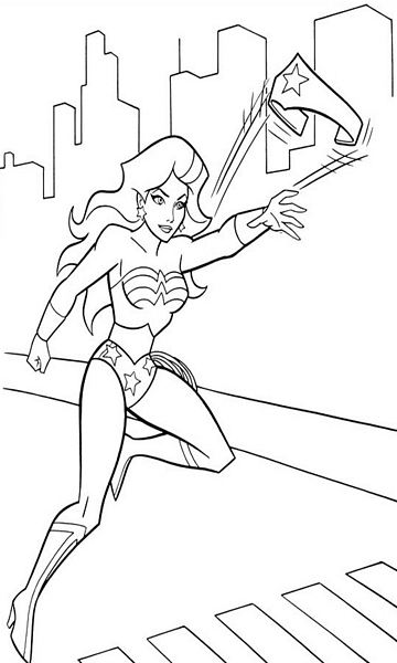 kolorowanka Wonder Woman malowanka do wydruku bohaterka z Liga Sprawiedliwych, obrazek nr 18